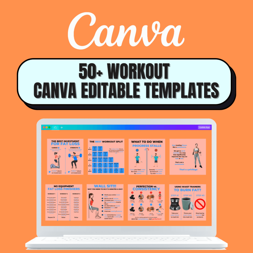 50 Workout Canva Editable Templates for Social Media Post – Templifyed