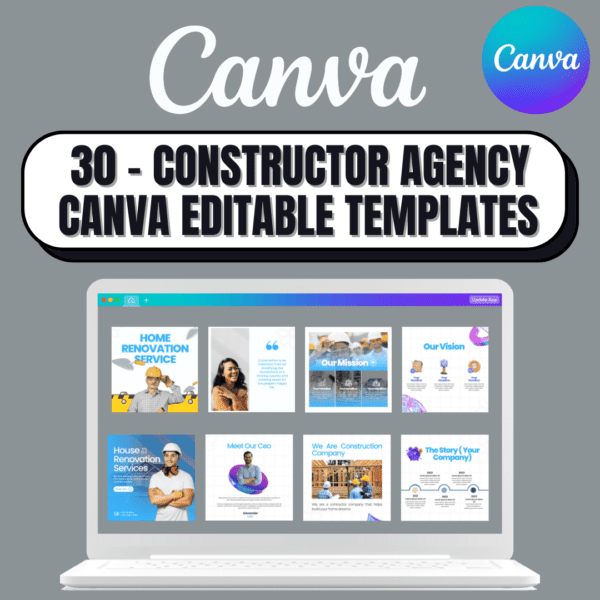 30 - Constructor Agency Canva Editable Templates for Social Media Post
