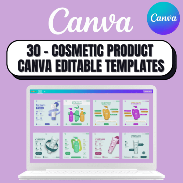 30 - Cosmetic Product Design Canva Editable Templates for Social Media