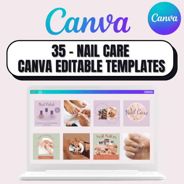 35 - Nail Care Templates Canva Editable Templates for Social Media